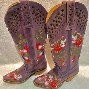 NEW WOMEN'S DINGO BOOT POPPY COWBOY BOOTS IN LAVENDER